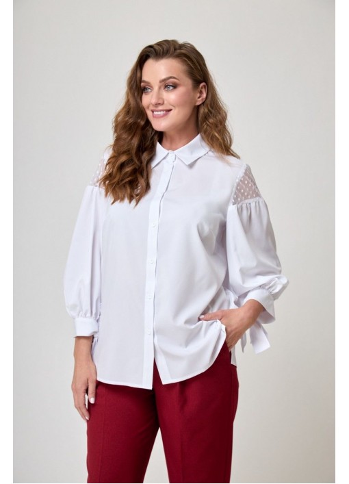 женские блузы Anelli 997 белый+сетка