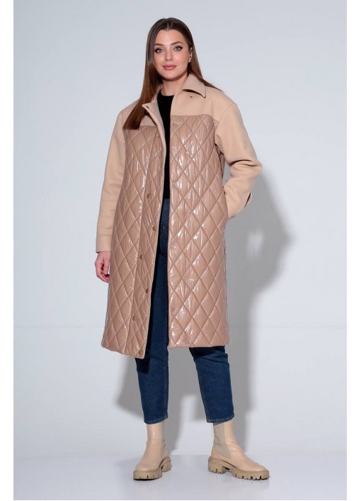 Женское пальто Liona Style 818 бежевый